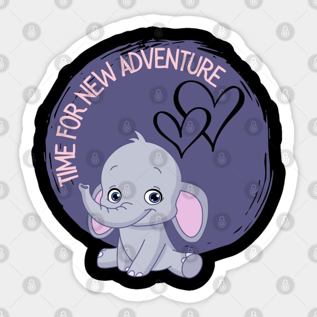 Time for new adventure Hello little elephant cute baby outfit Sticker by BoogieCreates